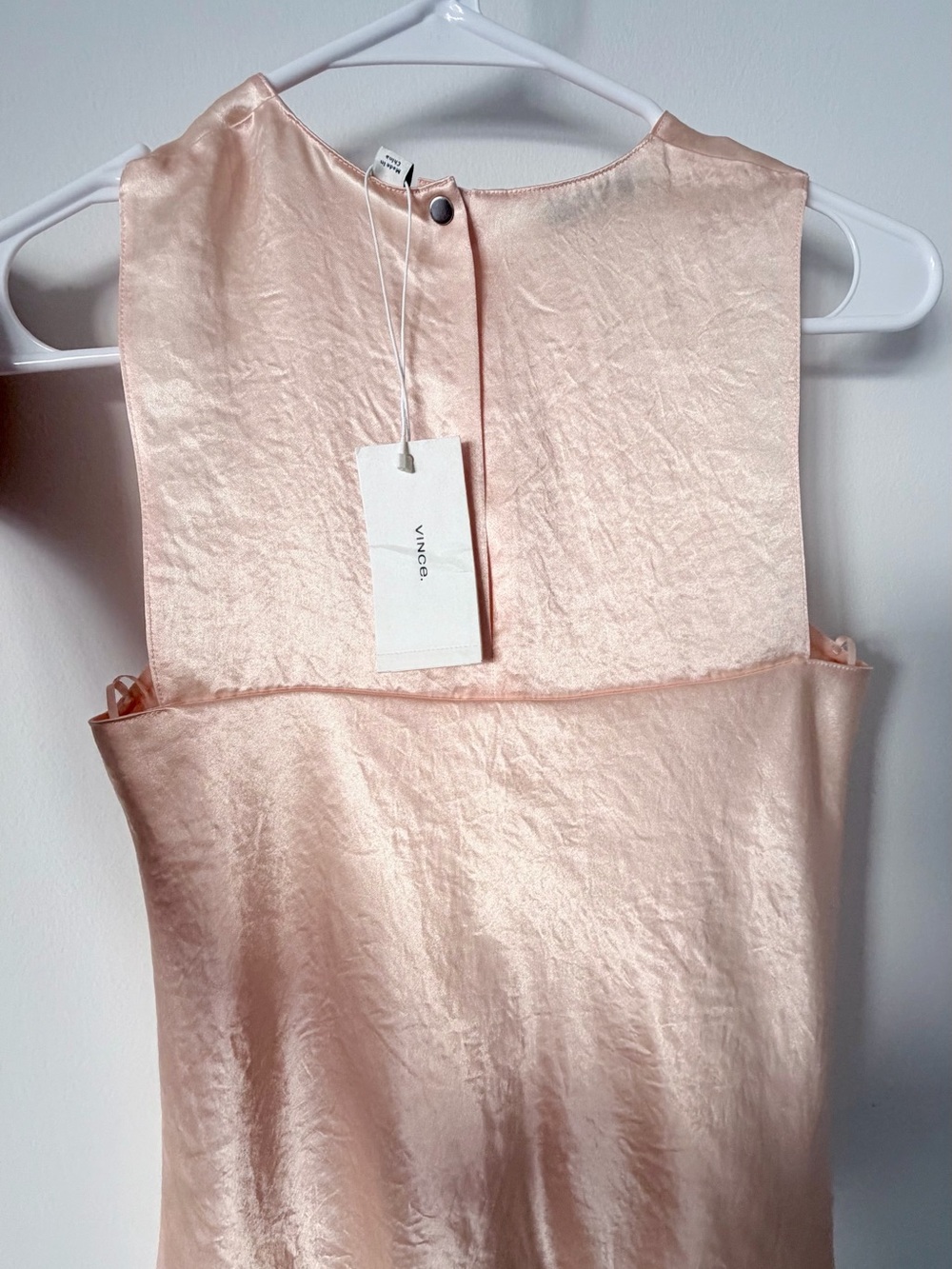 Vince Sleeveless Satin Shell Top in Peach Blush - Picture 3 of 4